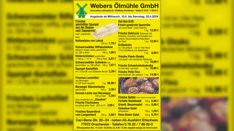 Aktuelles Angebot von Webers Ölmühle GmbH 