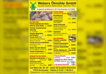 Grillwochen bei Webers Ölmühle: Steak, Fisch und Antipasti frisch aus der Theke (22.7. bis 31.7.2026)